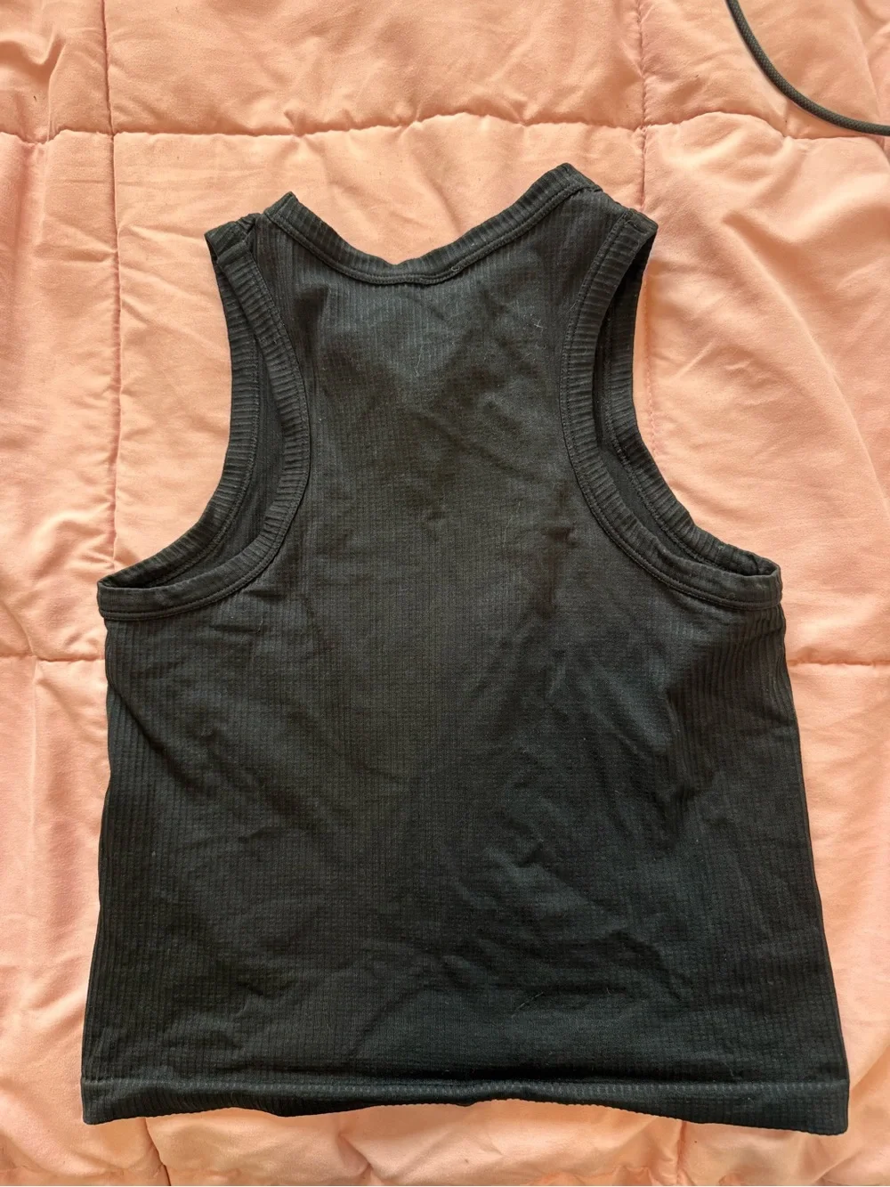 Black Ribbed Tank Top - Picture 3 of 4